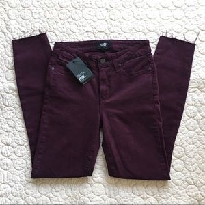 Paige Magenta Hoxton Ankle Skinny Jeans